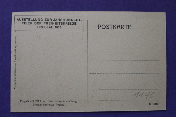 Postcard PC Breslau Wrocław 1913 Exhibition architecture Poland Polska